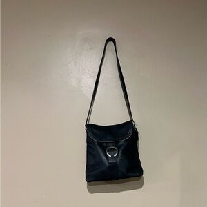 Rolf Genuine Leather Black Leather/PVC Shoulder Bag Great Preowned Condition